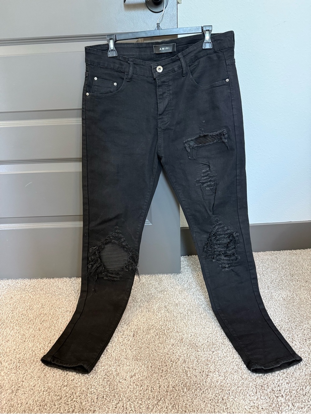 AMIRI Black Ripped Skinny Jeans for Women